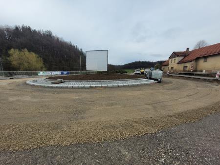 Gradbena dela na krožišču, tik pred asfaltiranjem marca 2023, foto D. Skerbiš